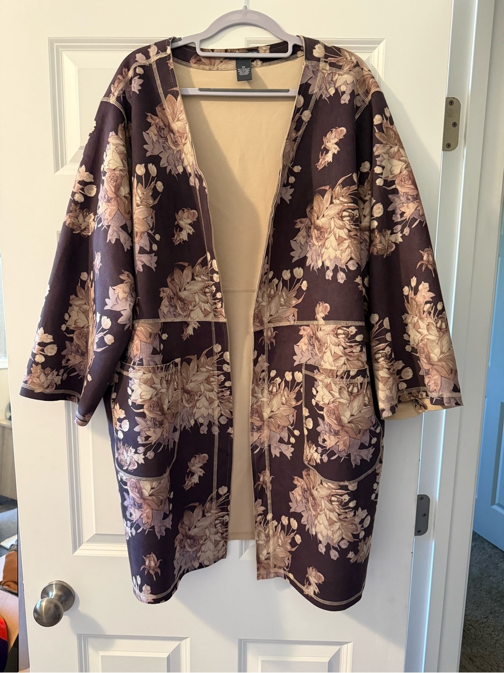Chelsea & Theodore Floral Open-Front Women’s Coat-Style Sweater